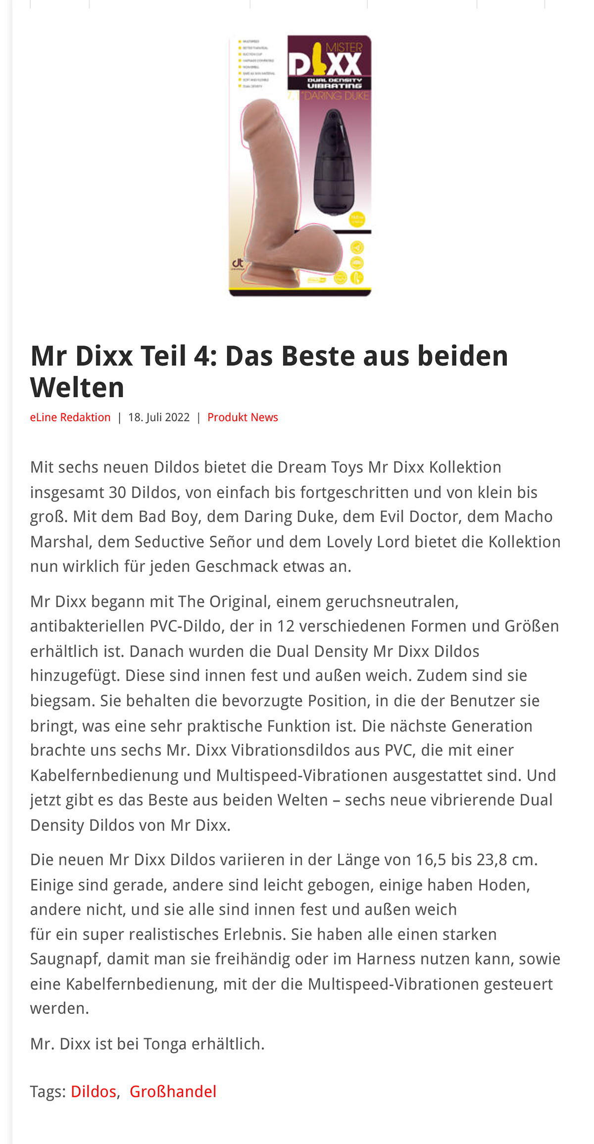 2022-07 eLine Online - Dream Toys Mr Dixx